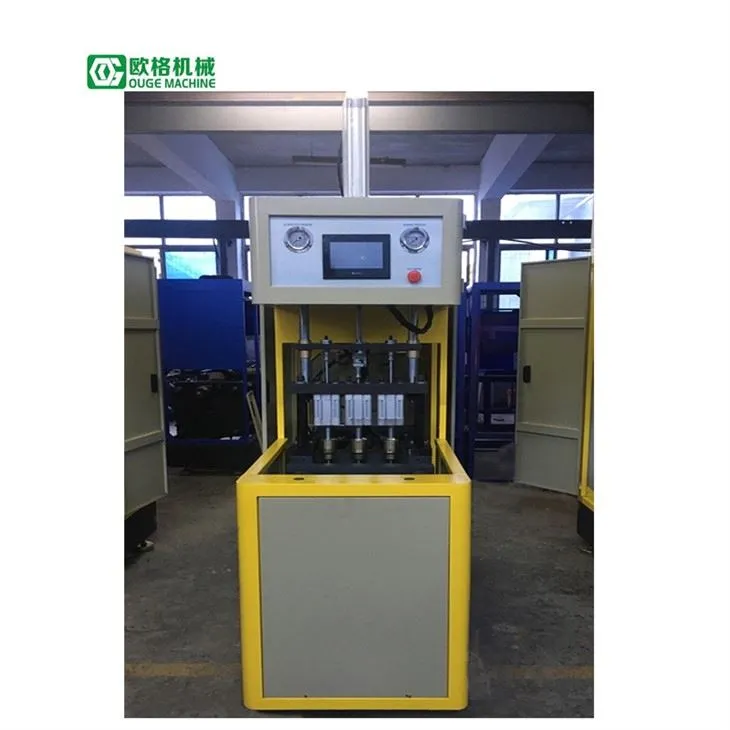 Félautomata kisállat-fúvógép kozmetikai palackokhoz